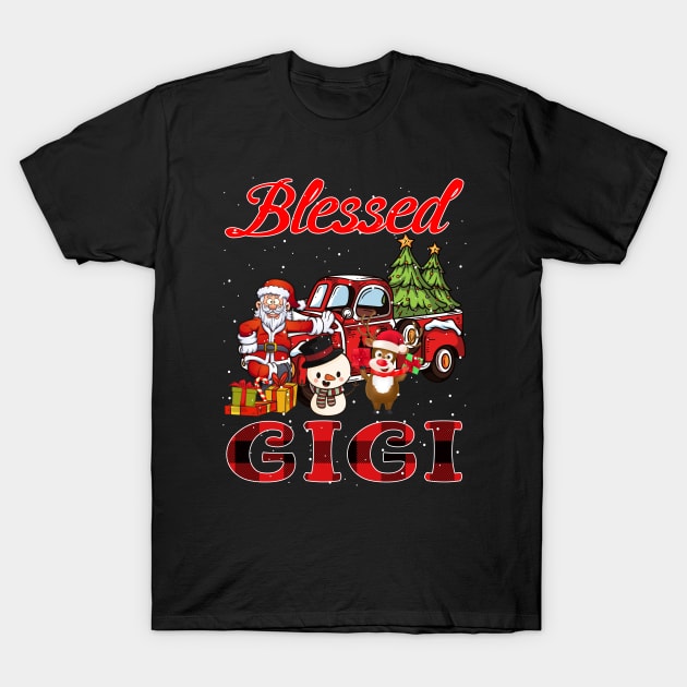 Blessed Gigi Red Plaid Christmas T-Shirt by intelus